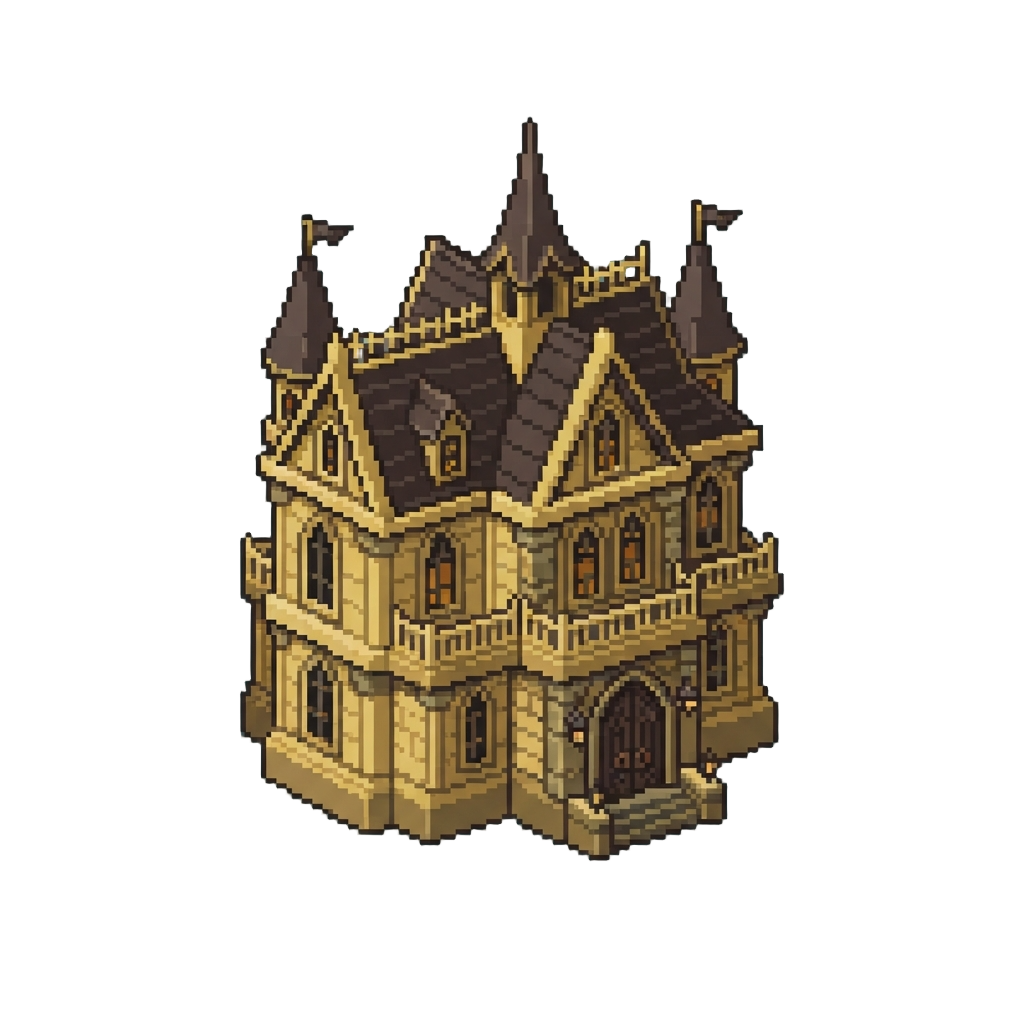 An Ornate Golden Haunted Mansion