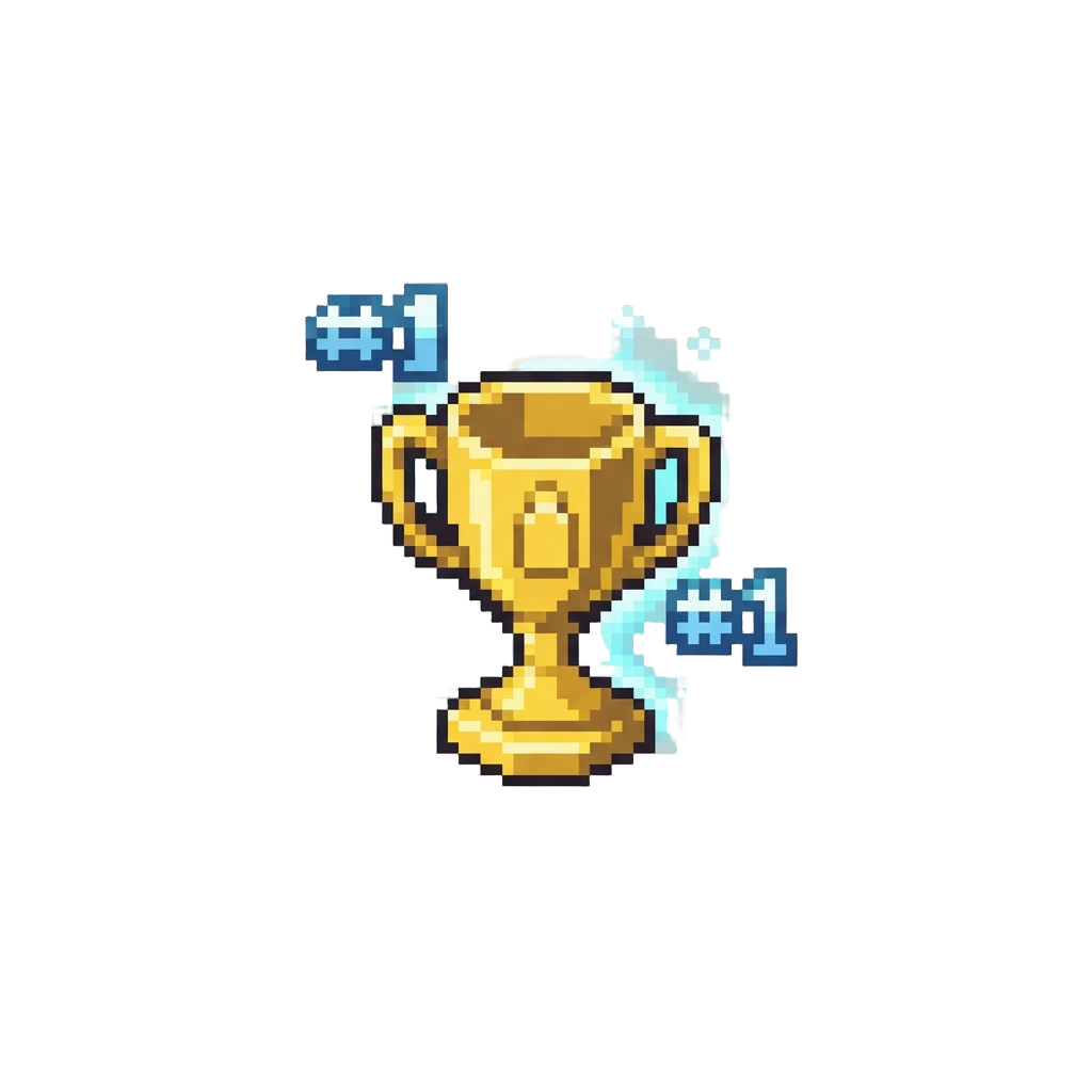 Golden Trophy Hologram Aura with Floating #1 Crests