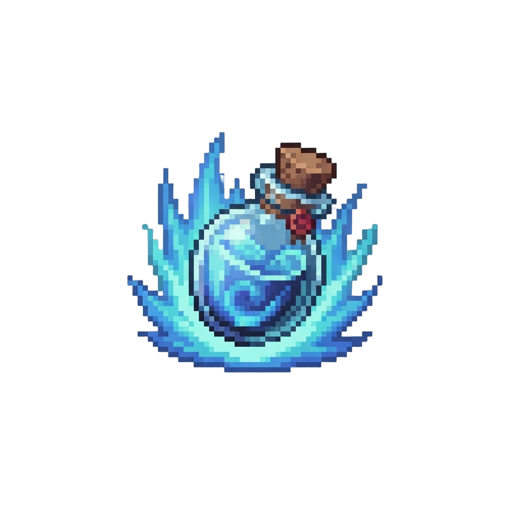 Iridescent Blue Shield Potion Aura Burst