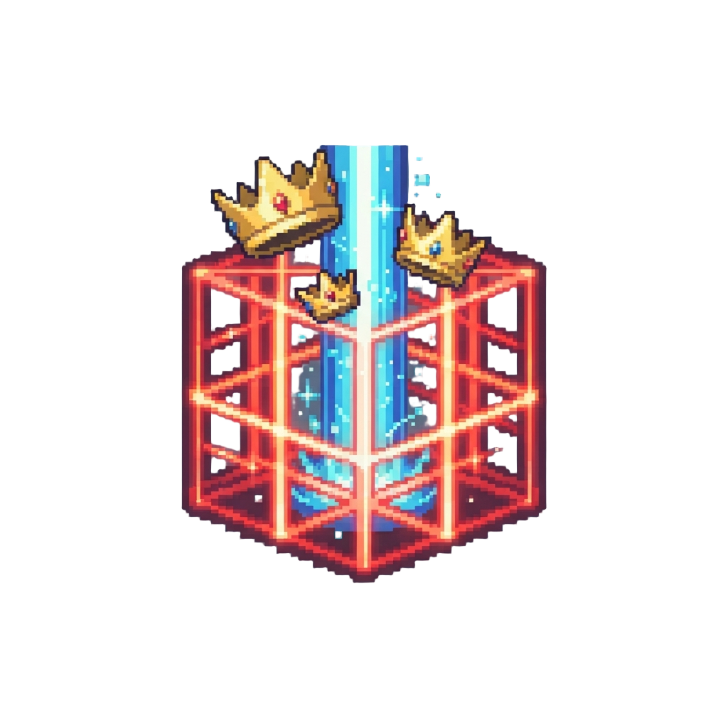 Dramatic Laser Beam Matrix with Floating Victory Crowns