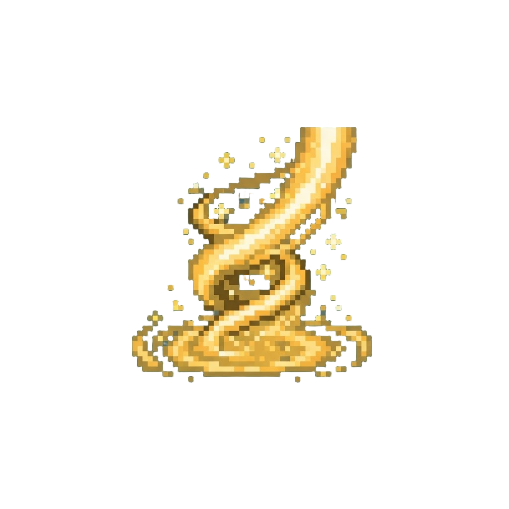 Sparkling Golden Loot Beam Swirling with Star Confetti