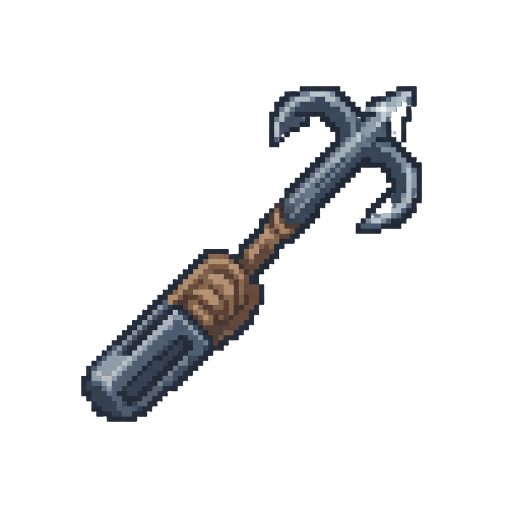 A Grappling Hook Toss Pulling Out of the Handheld Frame