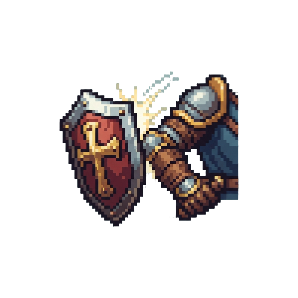 A Confident Shield-slap and Pose