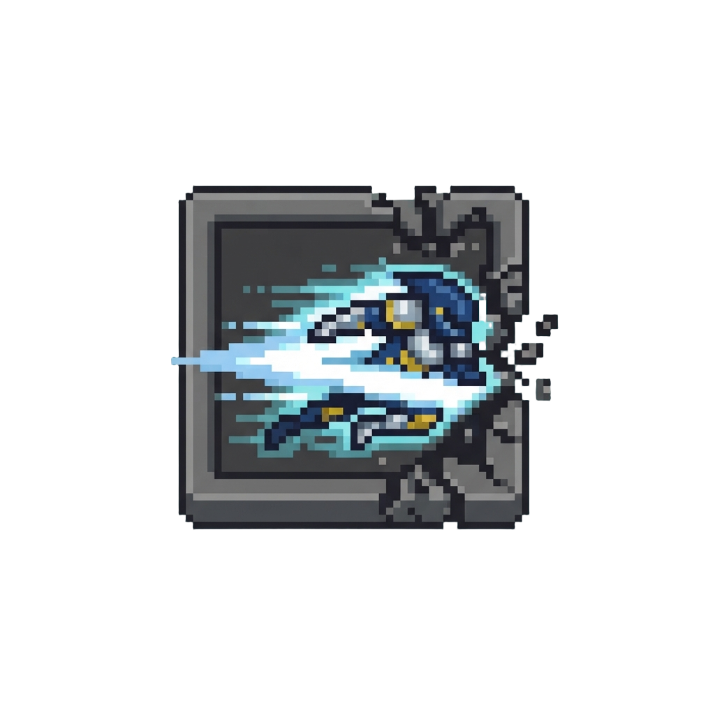 A Fast Sideways Dash Breaking the Screen Border
