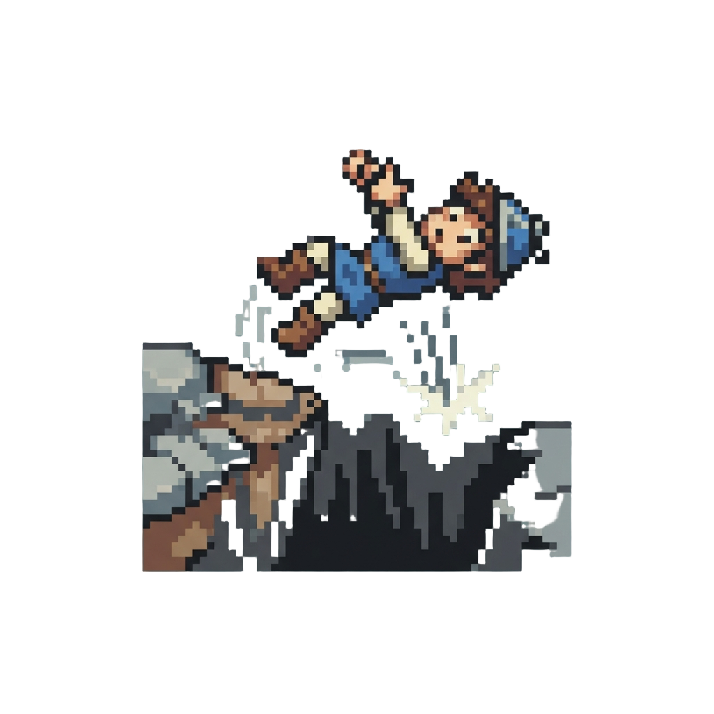 A Classic Retro Jump-and-fall-off-screen Knockback