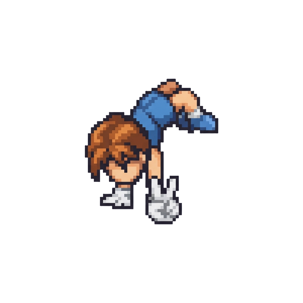 A Casual Backflip Landing Into a Peace Sign