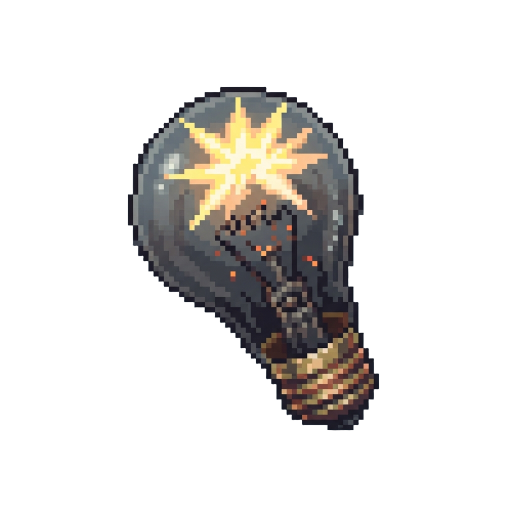 A Giant Spotlight Bulb Popping with a Bright Flash and Dying