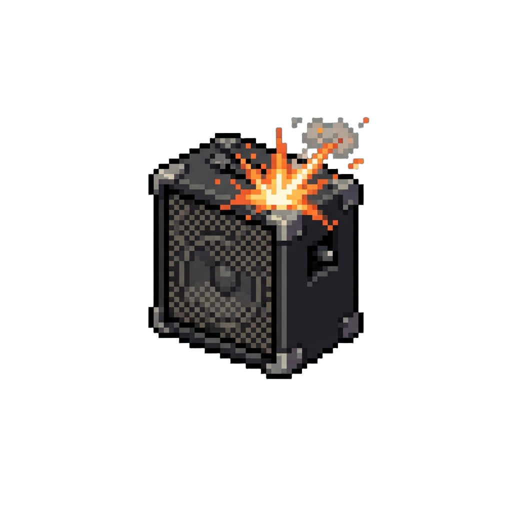 A Loud Pop and Spark From the Main Stage Speaker Box