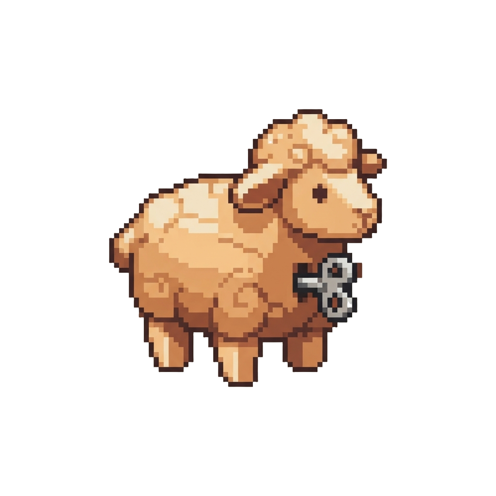 A Tiny Wind-up Wooden Lamb