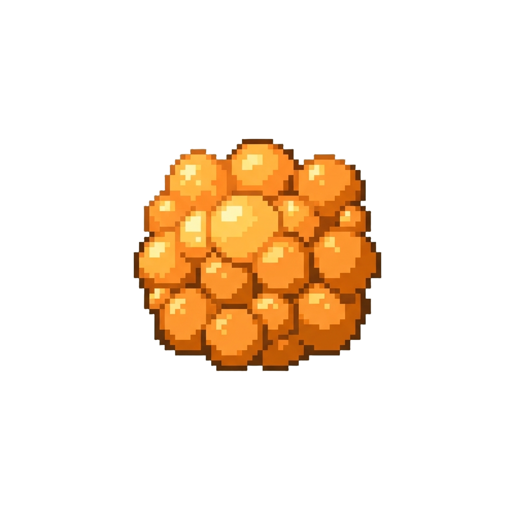 A Dense Patch of Orange Foam Bubbles