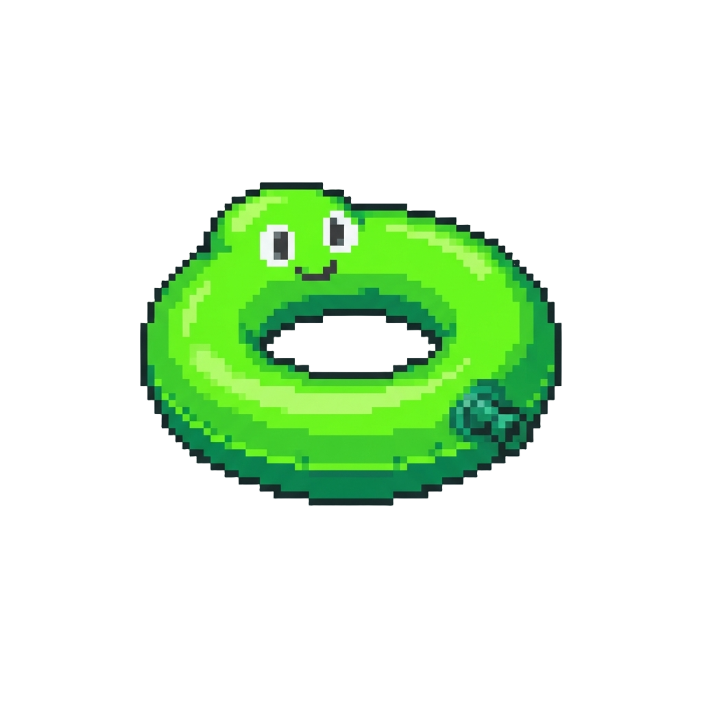 A Neon Green Ghost Inner Tube