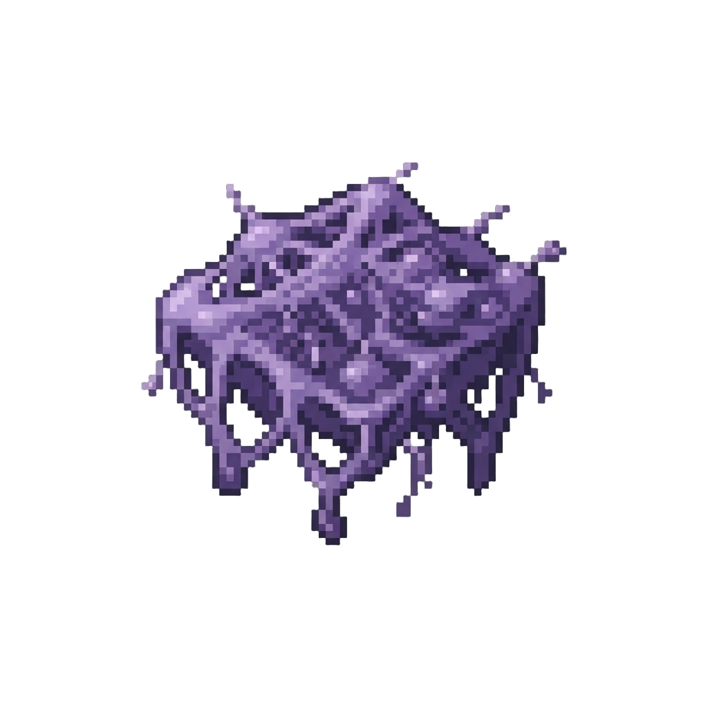 A Floating Patch of Purple Cobweb Slime