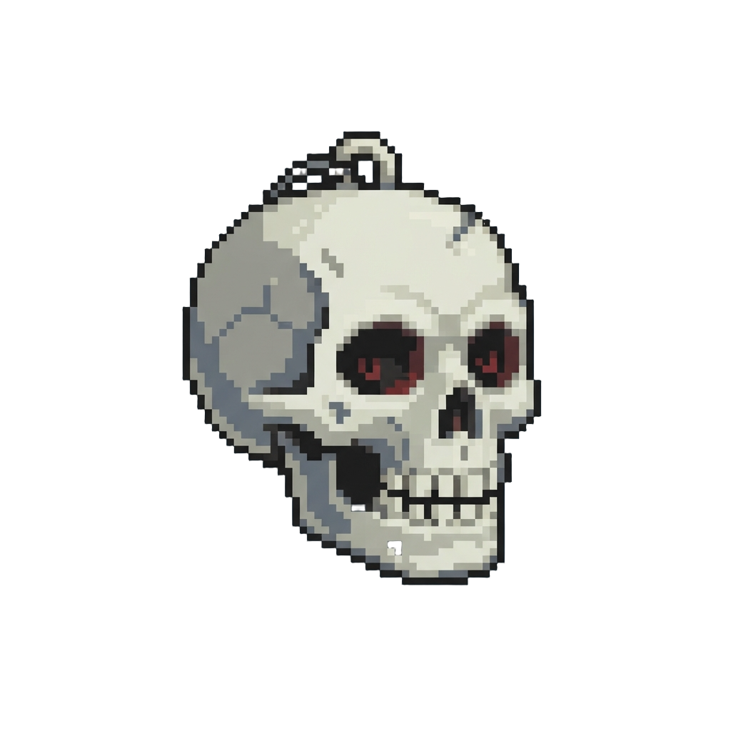 A Floating Toy Skeleton Head
