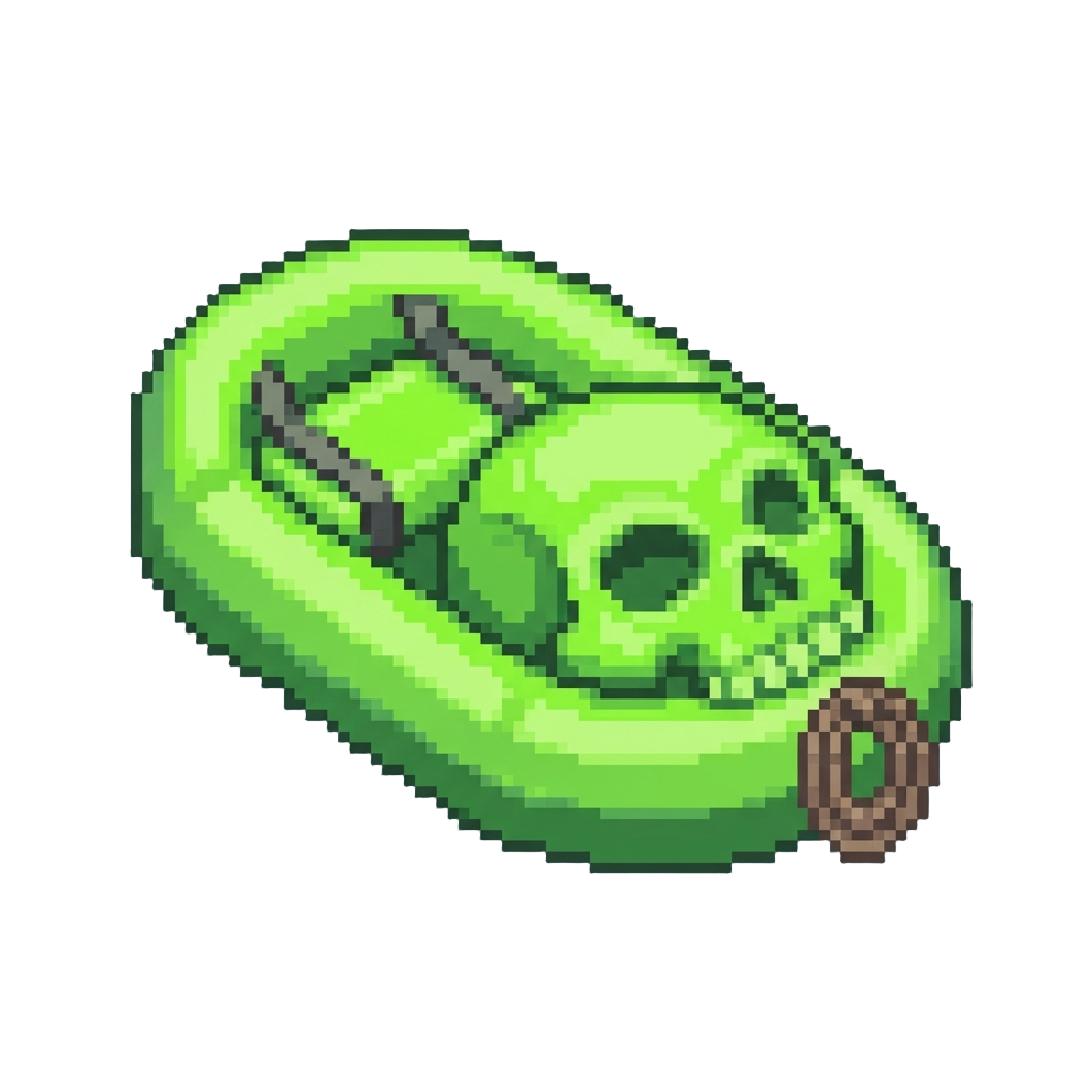 A Giant Glowing Inflatable Skull Raft