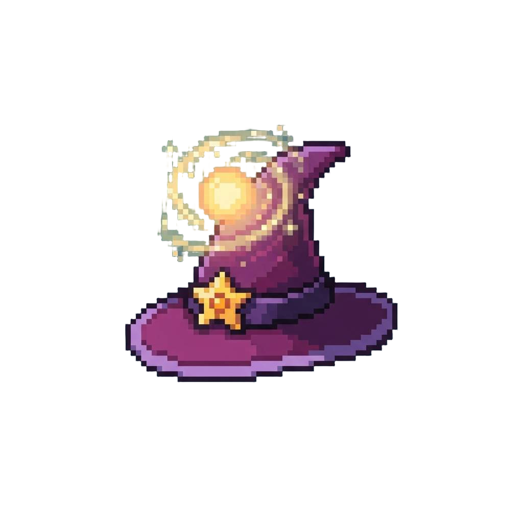 A Glowing Purple Witch Hat Float