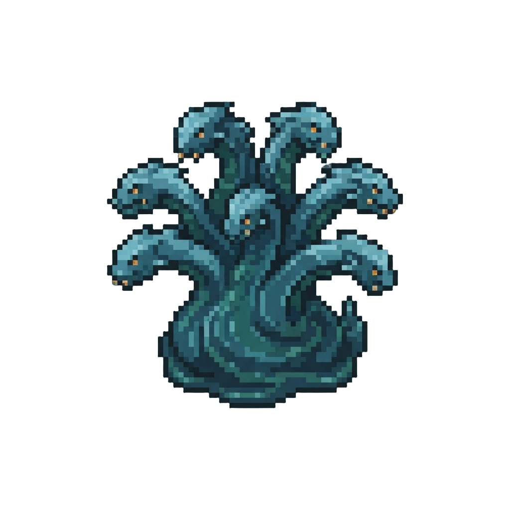 A Liquid Hydra Spreading Six Heads