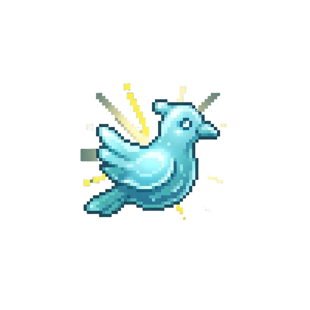 A Liquid Caladrius Bird Radiating Light