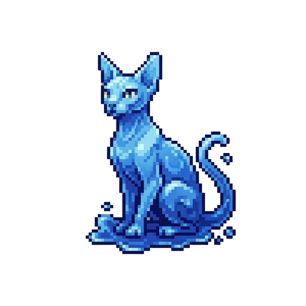 A Liquid Sphynx Sitting Majestically