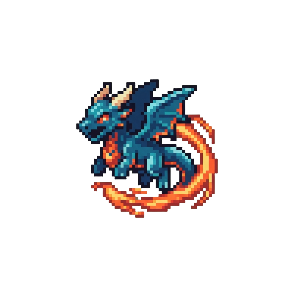 A Liquid Drake Trailing Liquid Fire-streams