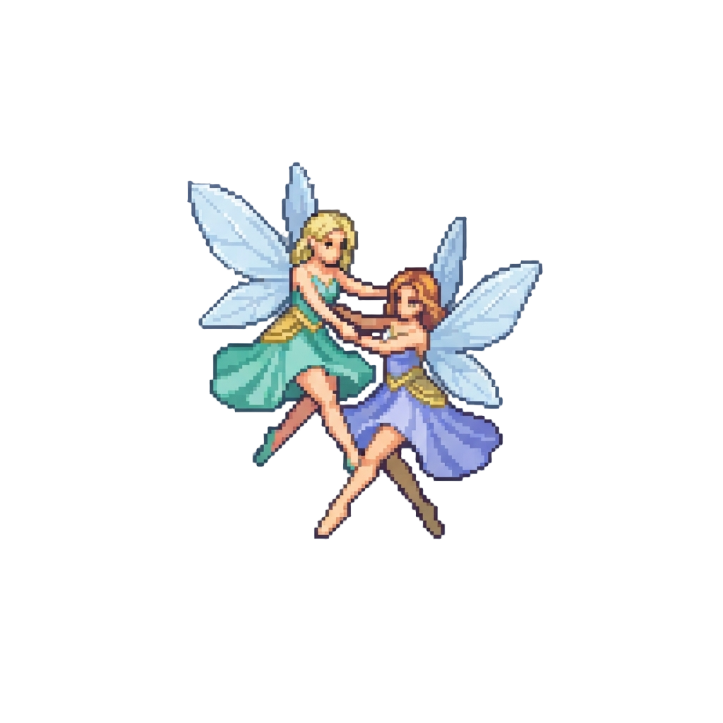 Ethereal Winged Nymphs Performing a Floating Ballet