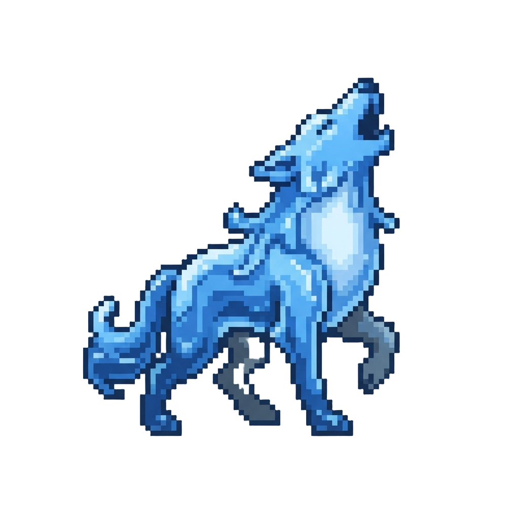 A Liquid Fenrir Wolf Howling at the Sky