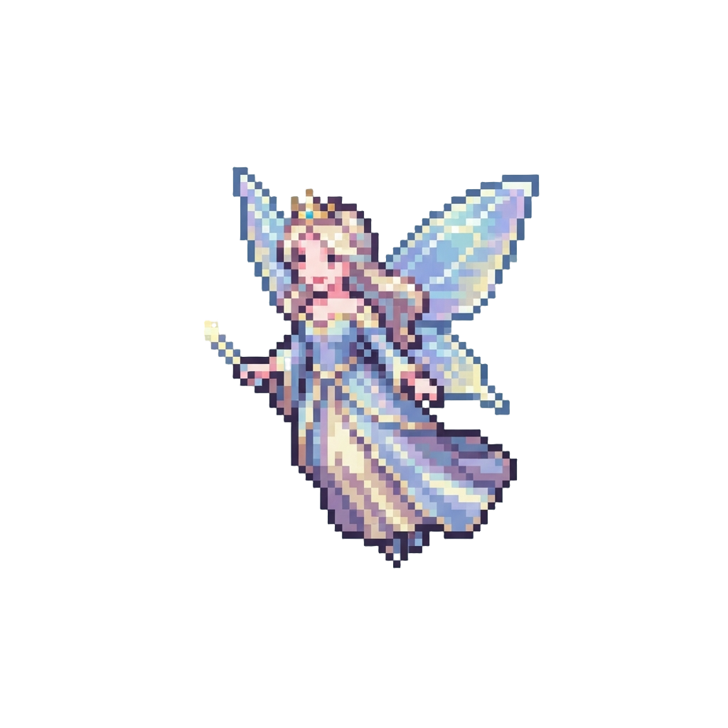 Luminous Fairy Queen Gliding Gently Downwards