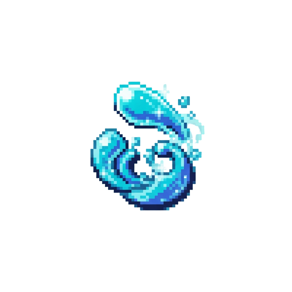 Radiant Water Sprites Tumbling Through Air