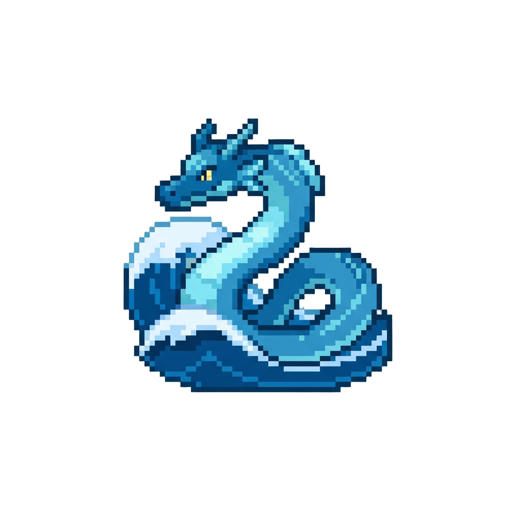 A Liquid Sea Serpent Looping Through Waves