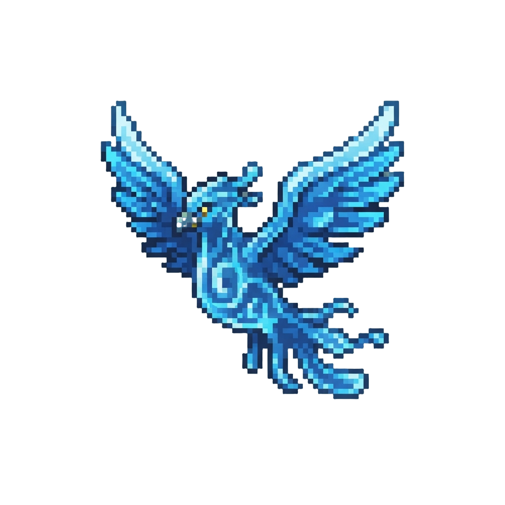 A Liquid Thunderbird Flapping Wide Wings
