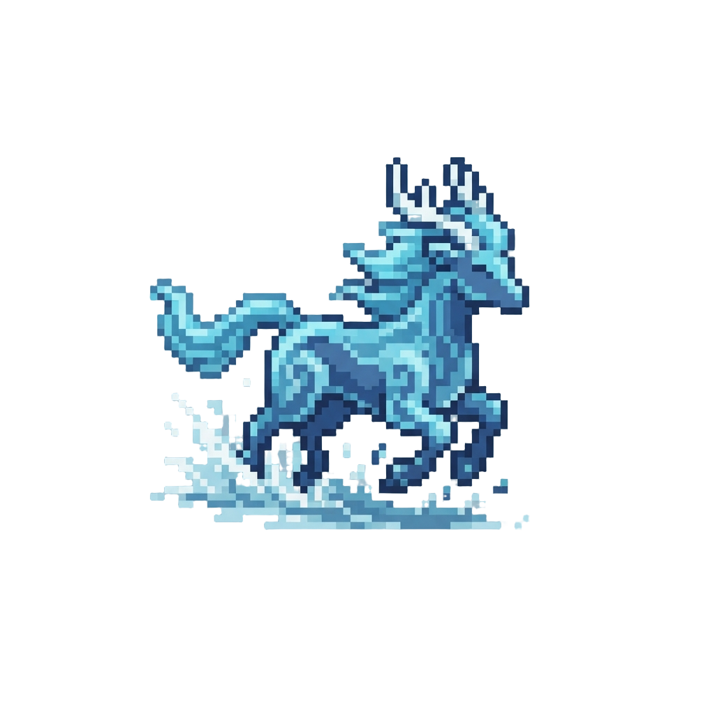 A Giant Fluid Kirin Galloping Over the Water