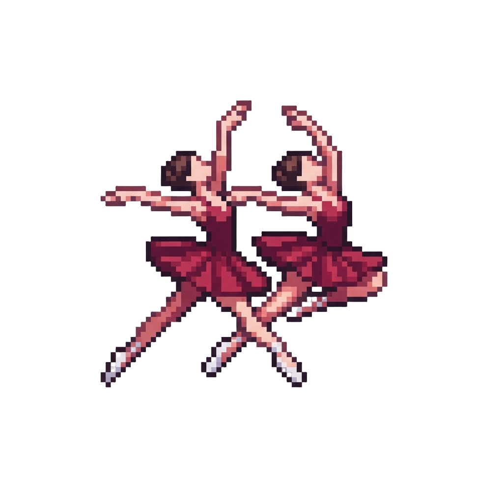 Fluid Ballet Dancers Performing Synchronized Leaps