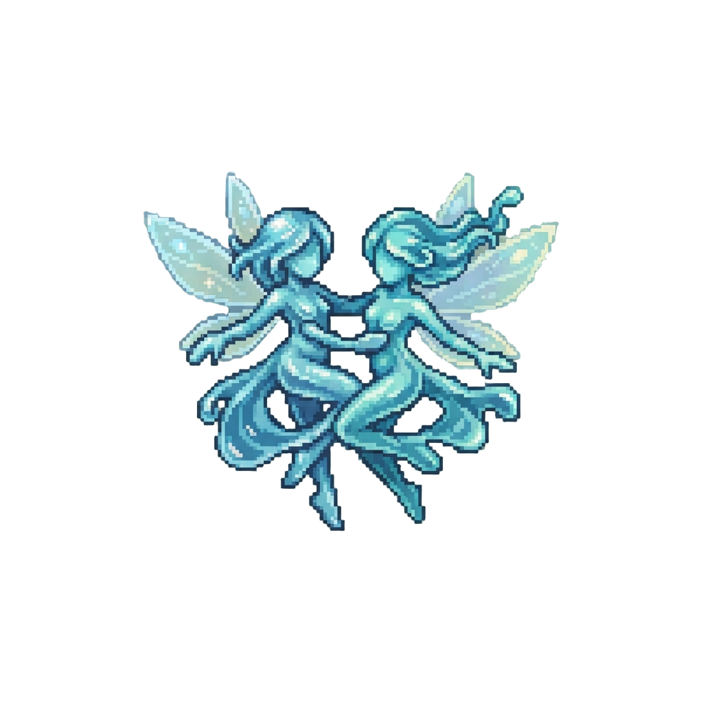 Fluid Fairy Twins Performing Mirrored Dances
