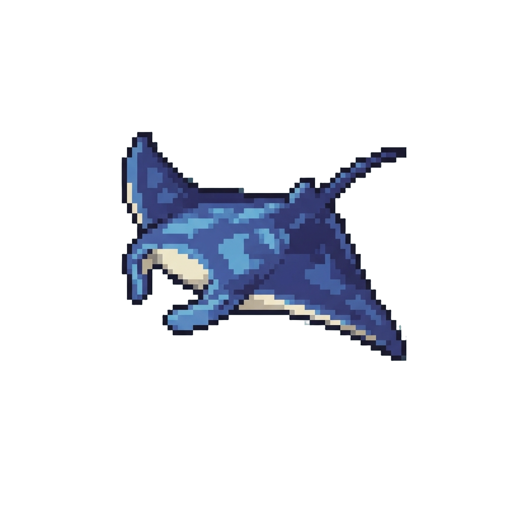 A Giant Fluid Manta Ray Gliding Through the Air