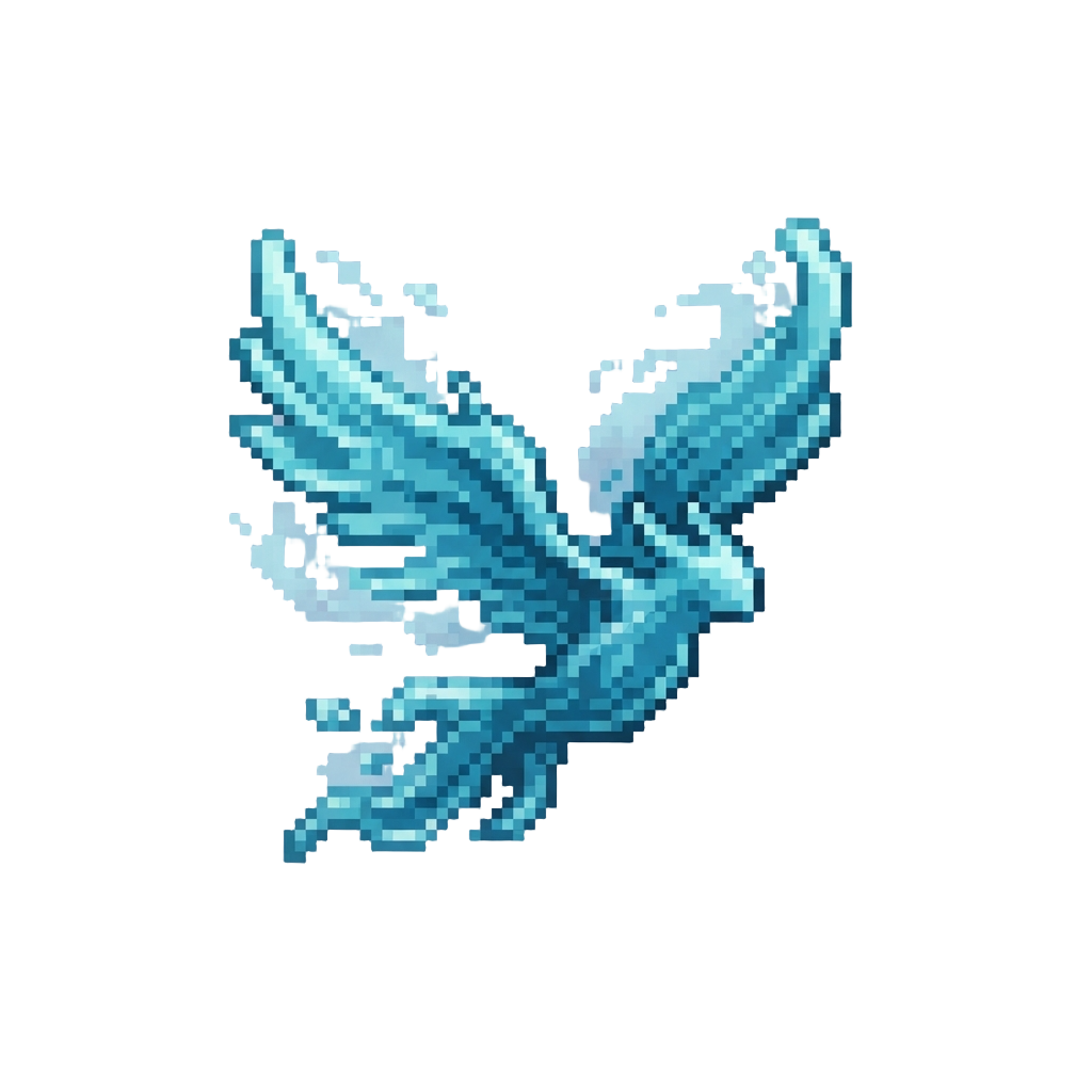 Soaring Water Spirits with Expansive Flowing Wings