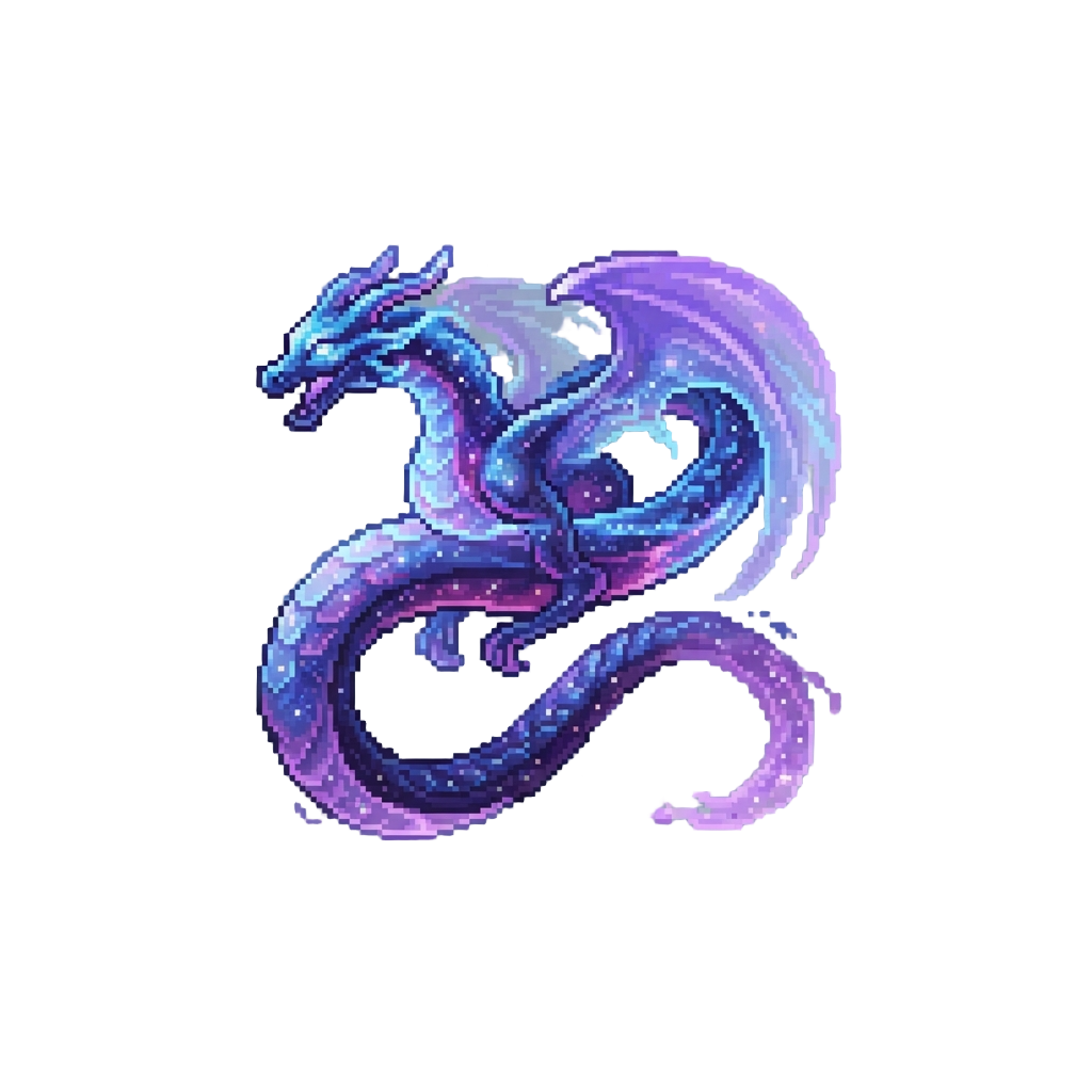 A Liquid Astral Dragon Soaring in Loops