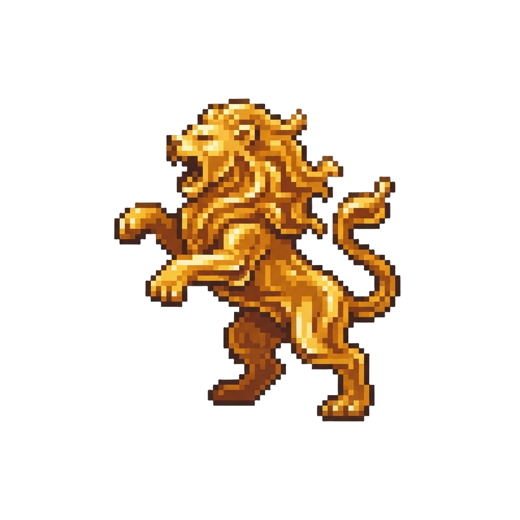 A Liquid Nemean Lion Rearing Up
