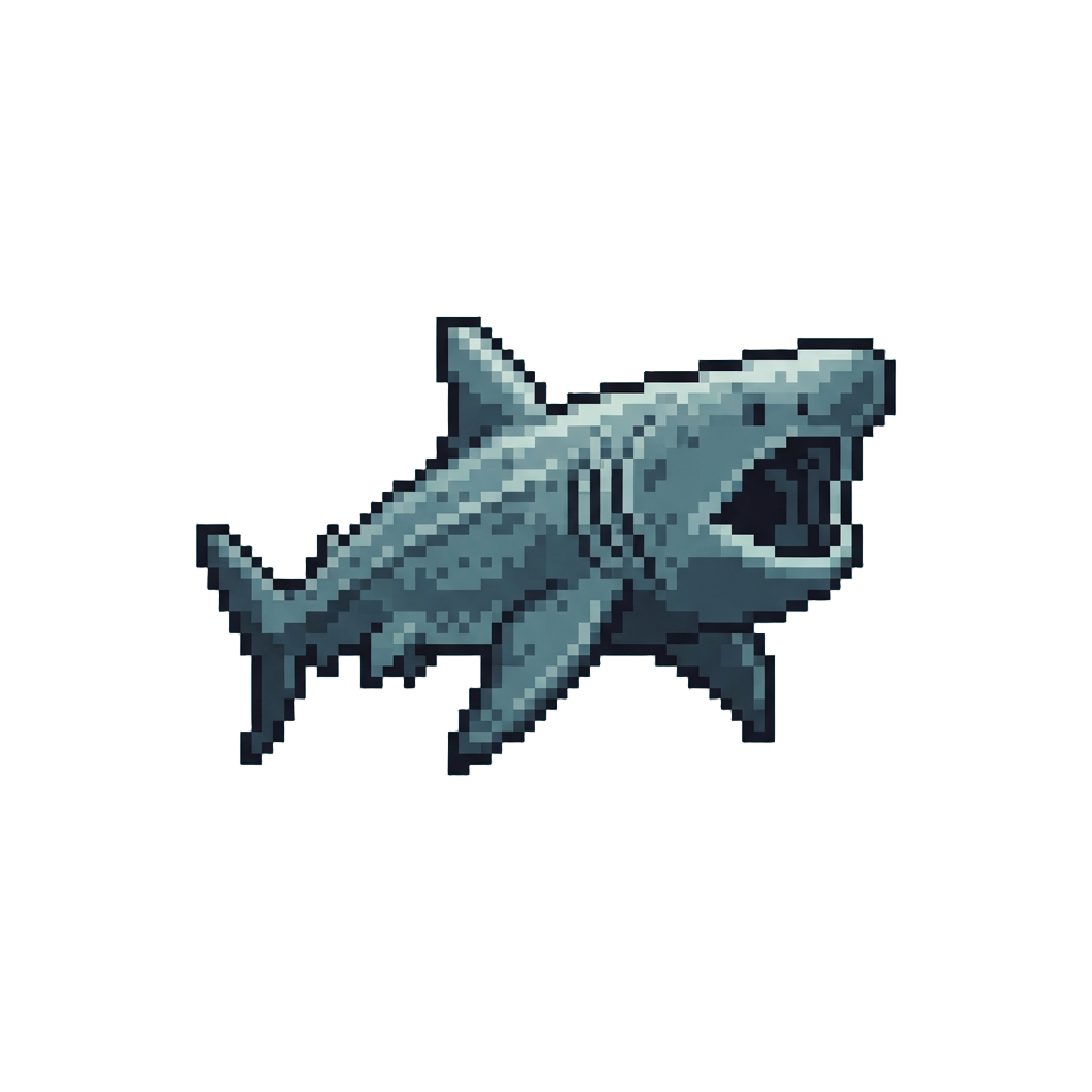 A Liquid Basking Shark Gliding Gracefully