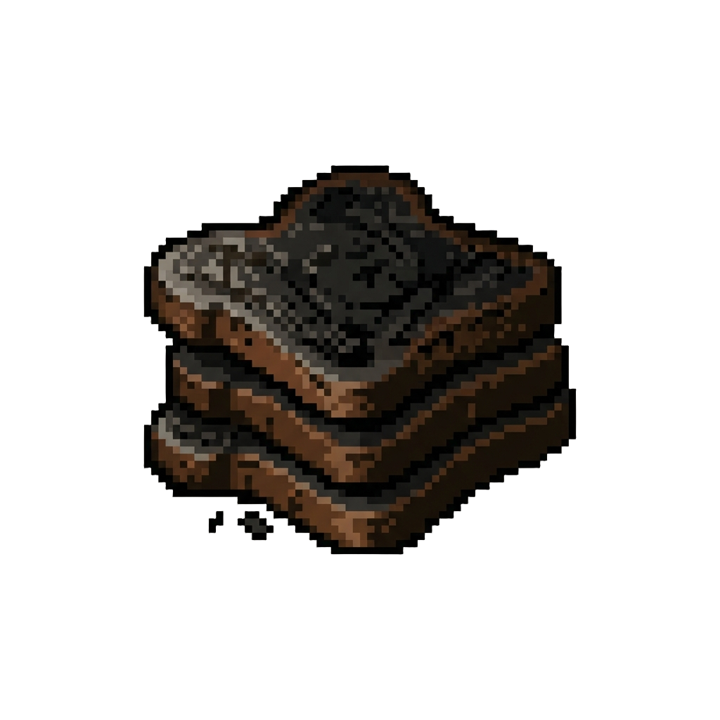 A Blackened Crispy Burnt Toast Pile