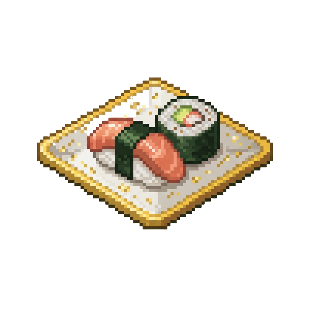A Sparkling Gold-leaf Sushi Plate