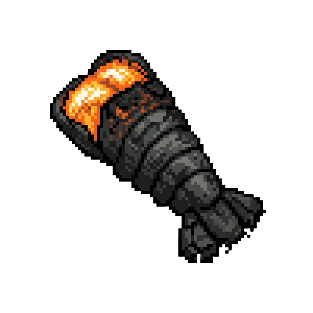 A Glowing Coal-black Burnt Lobster Tail