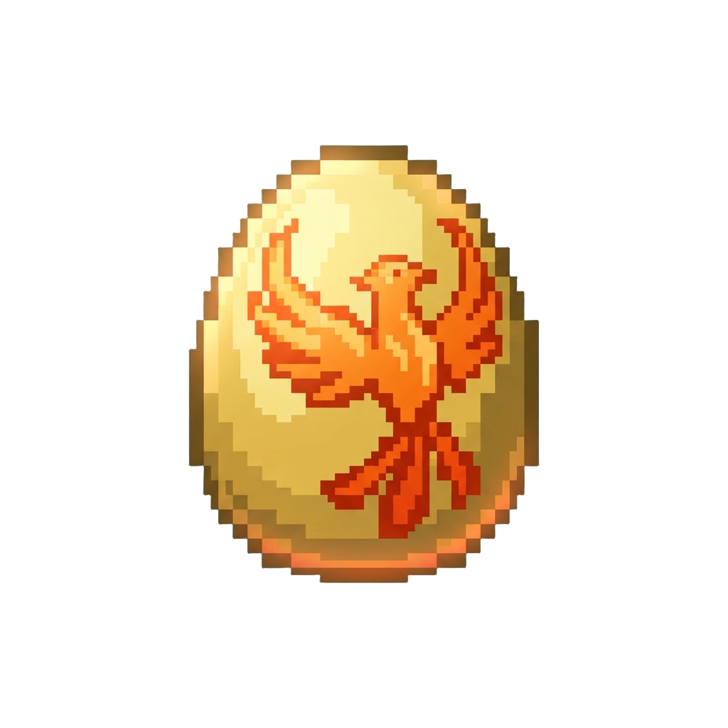 A Glowing Golden Phoenix Egg