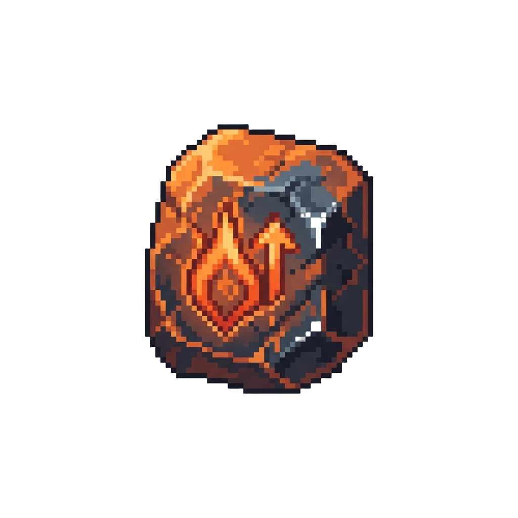 A Rare Fiery Rune Stone