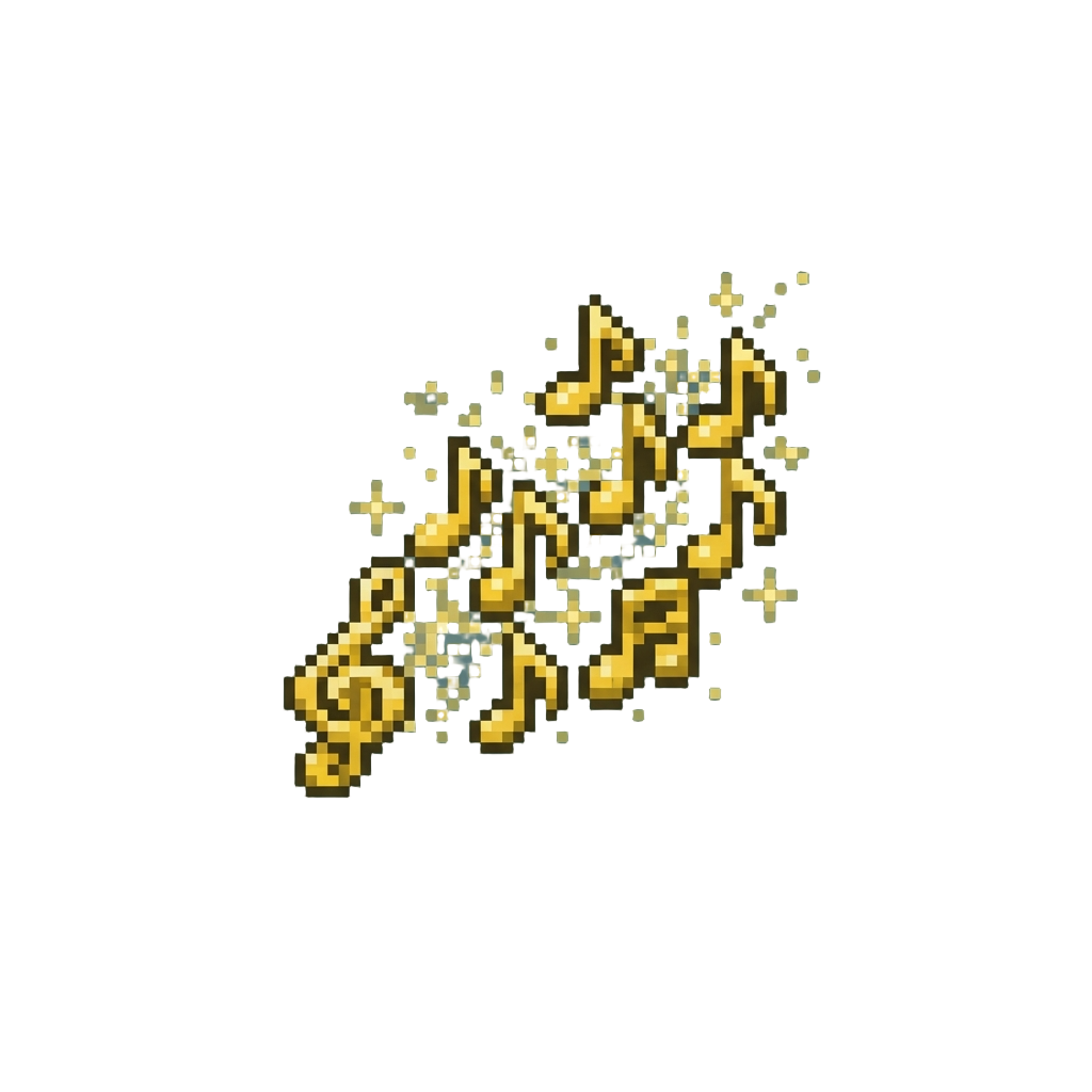 A Spray of Golden Glitter Notes