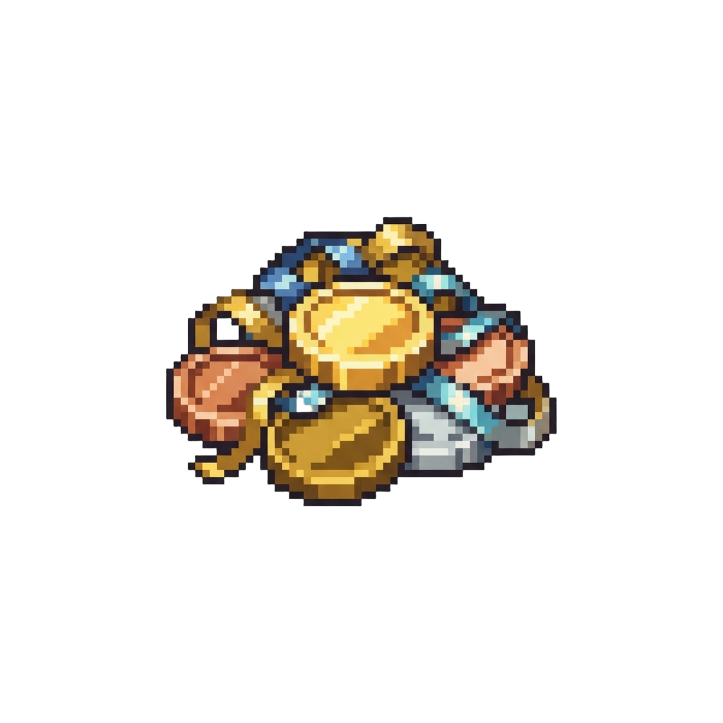 A Drop of Shiny Foil Coins and Metallic Ribbons