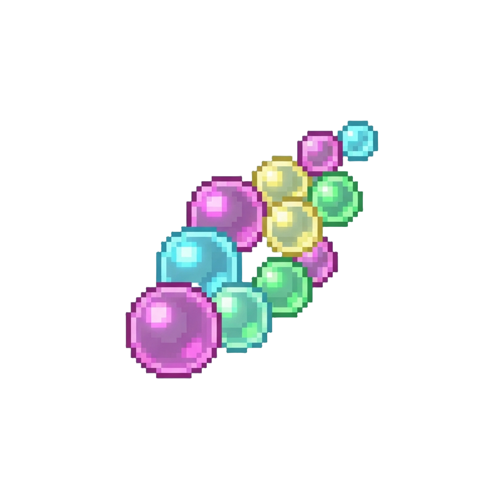 A Torrent of Translucent Glowing Neon Balls