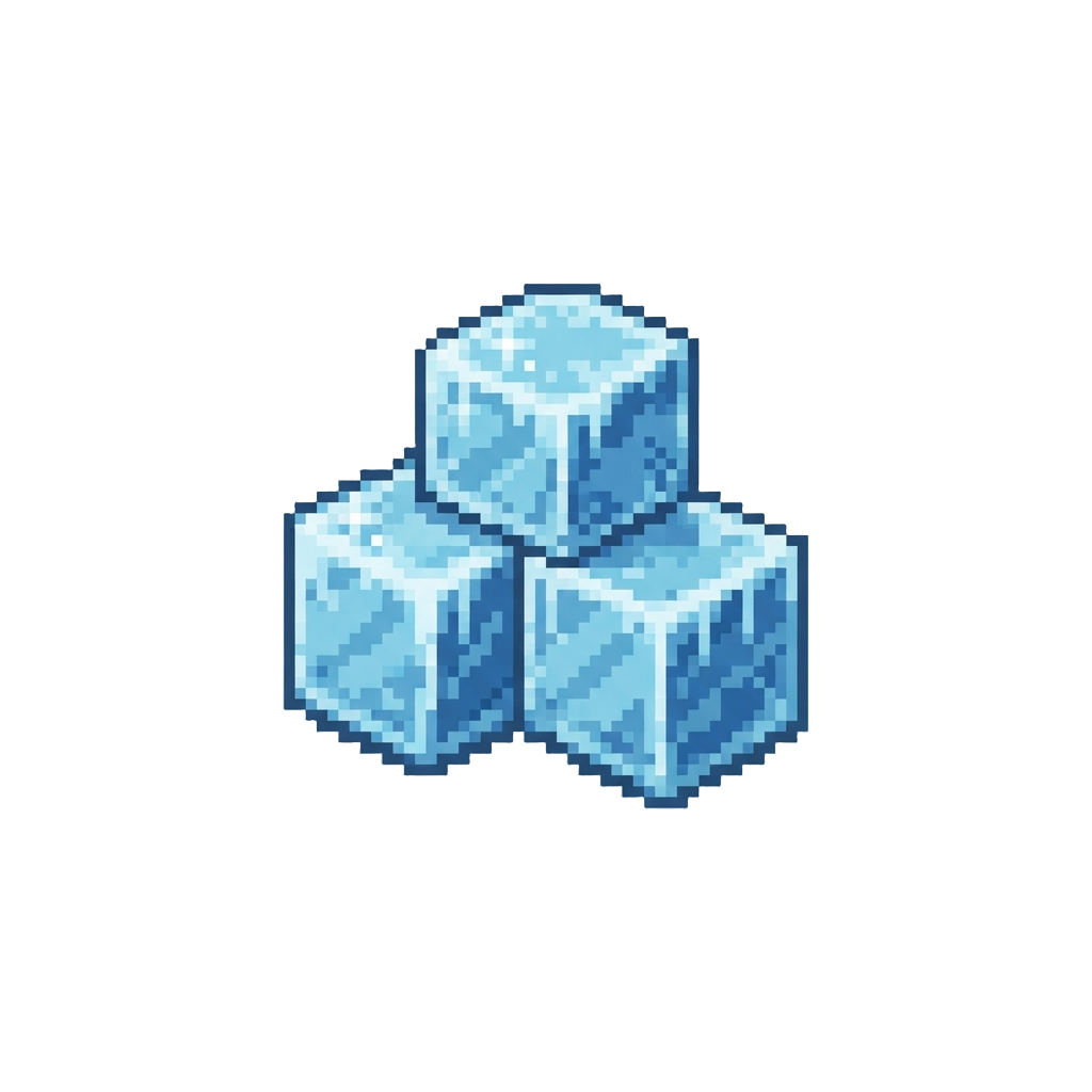 Blue-tinted Arctic Ice Cubes and Frost