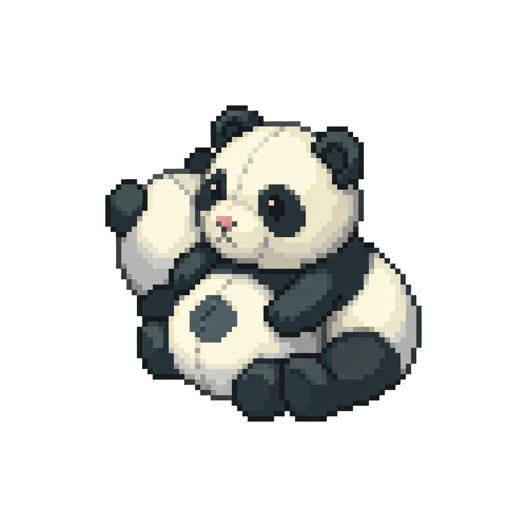 A Tumble of Round Plush Pandas