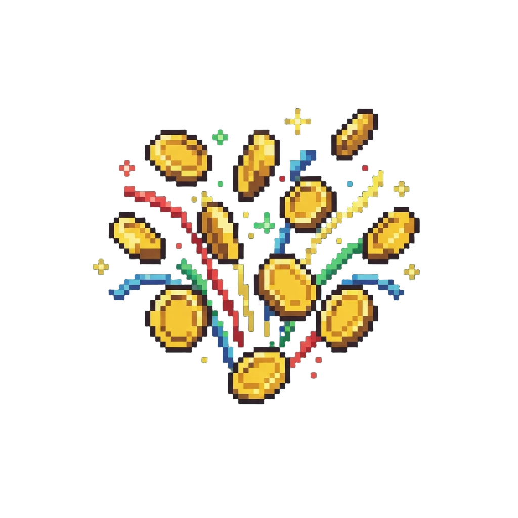 A Rain of Shiny Gold Coins and Glitter Streamers