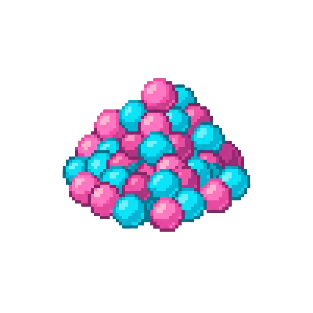 A Sea of Neon Pink and Bright Turquoise Plastic Balls
