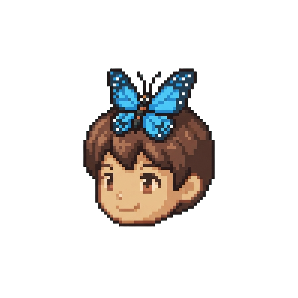 A Playful Butterfly Resting on @image1's Head
